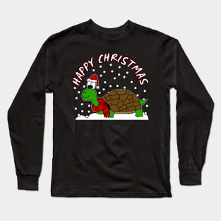 Christmas Tortoise Reptile Nature Lover Wildlife Funny Long Sleeve T-Shirt